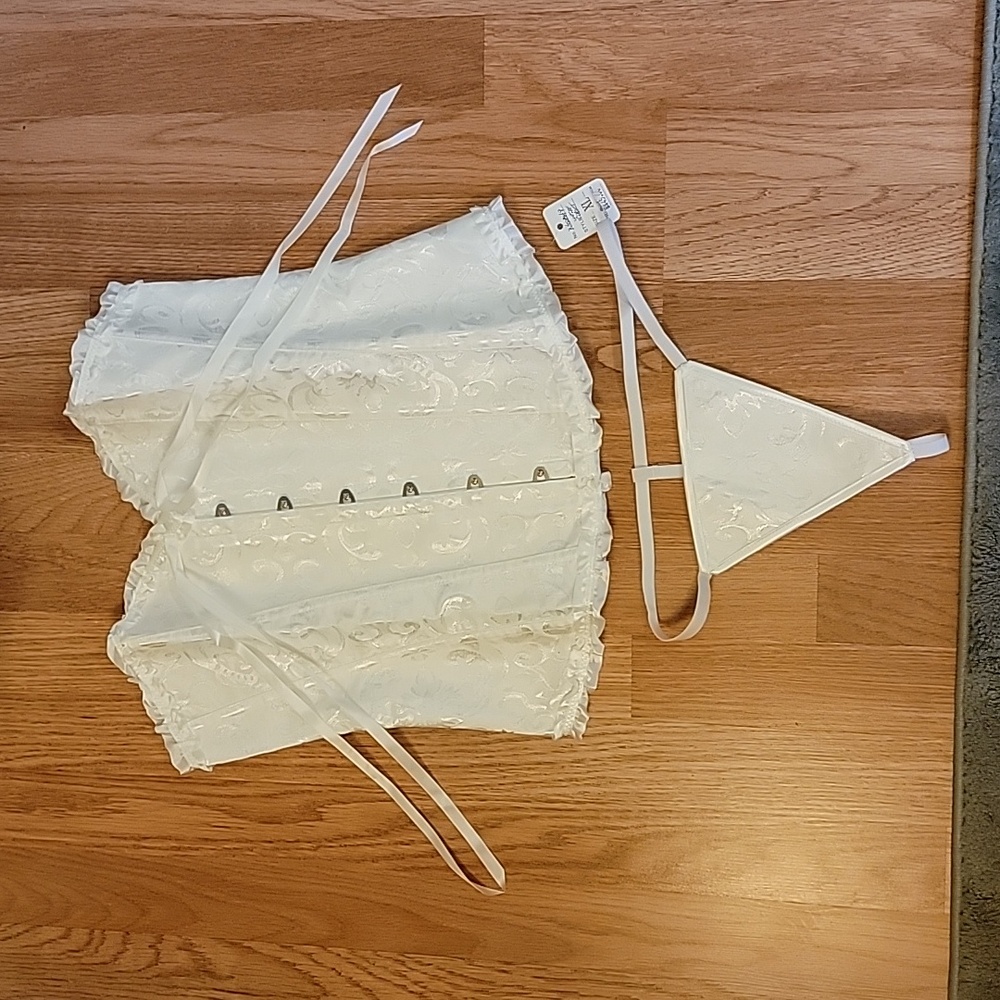 Bridal corset and thong, NWT